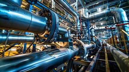 Illustration of Investing in training and education programs to upskill workers for new technologies and processes in industrial plants. Ai Generate.