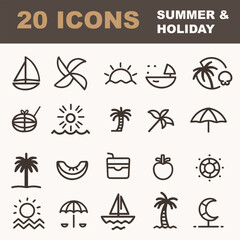 set of summer icons