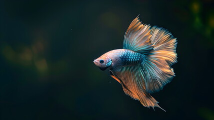 Fototapeta premium Betta fish halfmoon in different color tone and style from Thailand, the Siamese fighting fish, betta splendens