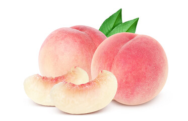 桃のイラスト リアル 白バック