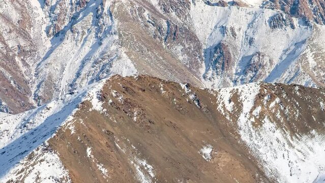 Lamayuru Gompa in Ladakh, India, Jammu and Kashmir, golden hour general view on the monastery dominating the village, altitude 3500 meters