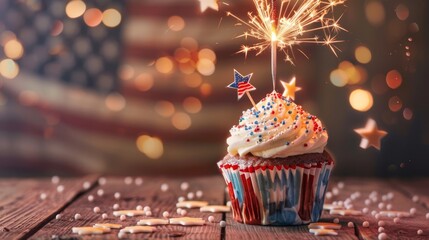 The Patriotic Firework Cupcake - Powered by Adobe
