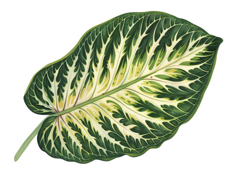 green and white leaf watercolor painting clip art preview