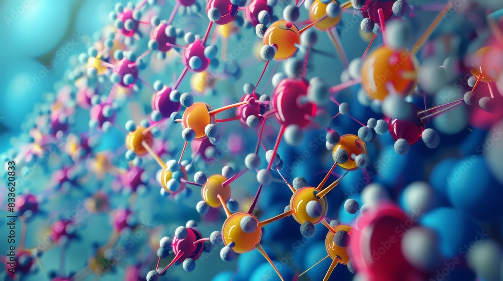 Poster a comprehensive visual of the molecular structure of a common antibiotic, showing how it targets bac