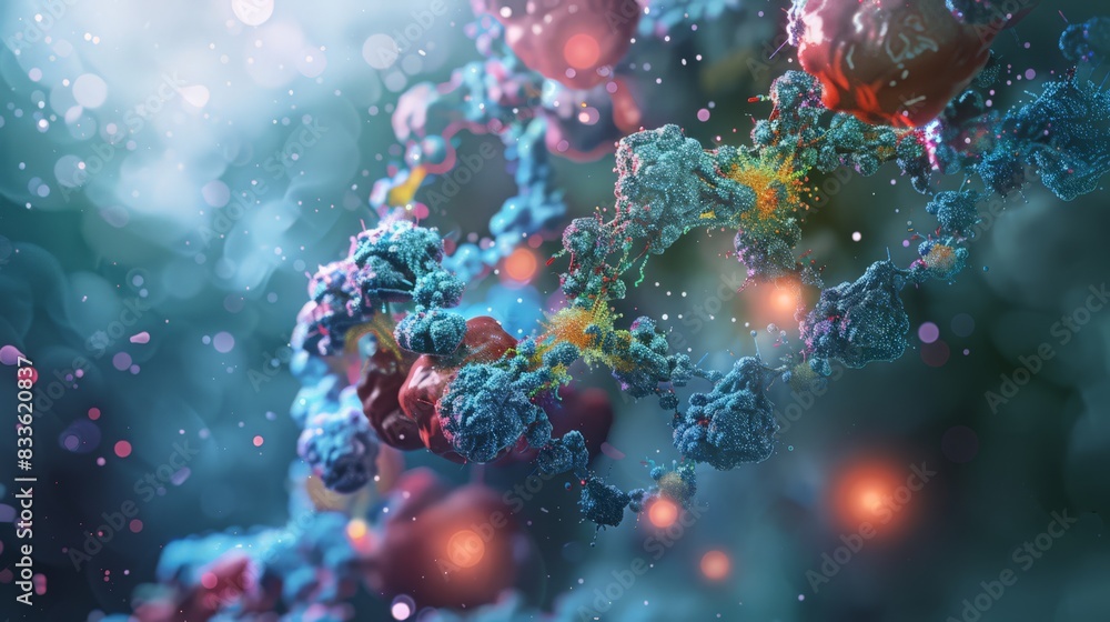 Poster a comprehensive visual of the molecular structure of a common antibiotic, showing how it targets bac