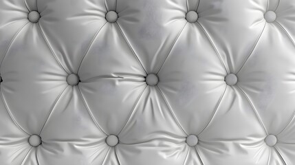 3d render, White leather buttoned chesterfield pattern background. Abstract white leather sofa texture.