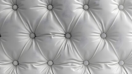 Fototapeta premium 3d render, White leather buttoned chesterfield pattern background. Abstract white leather sofa texture.