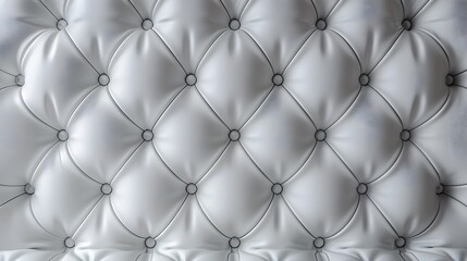 3d render, White leather buttoned chesterfield pattern background. Abstract white leather sofa texture.