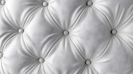 Naklejka premium 3d render, White leather buttoned chesterfield pattern background. Abstract white leather sofa texture.
