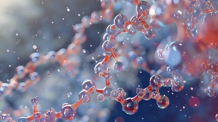 A detailed visual of the molecular composition of an essential fatty acid, illustrating its role in cellular function