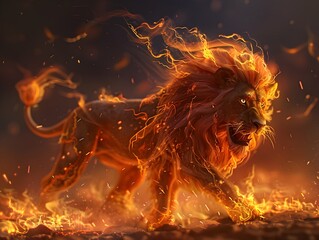 Powerful and Blazing Fire Elemental Erupting with Intense Energy and Fierce Flames