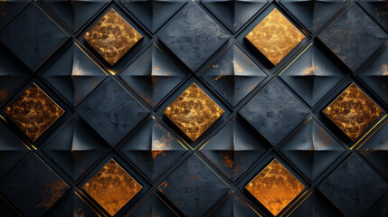Wallpaper, Background, Texture, Abstract Golden Square with Sparkling Effects