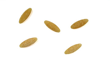 Raw fresh and healthy dry organic barley noodle foot background