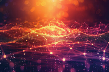 Fototapeta premium A beautiful Abstract digital technology background with network colorful connection lines.