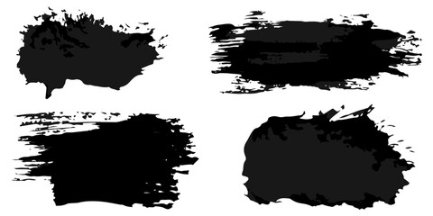 Vector set of grunge watercolor broad strokes