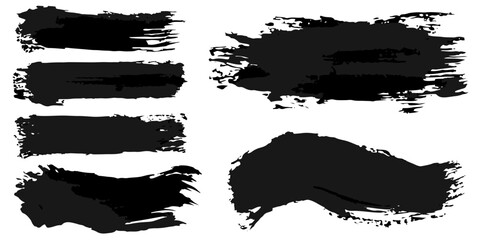 Fototapeta premium Vector set of grunge watercolor broad strokes