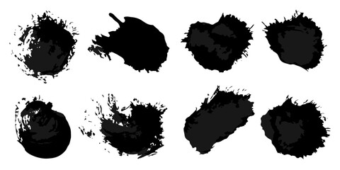 Vector set of grunge watercolor broad strokes