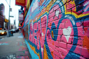 A striking piece of urban graffiti art on a city wall