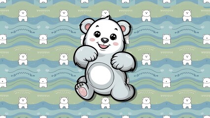 Obraz premium vector cute bear seamless pattern for textile background