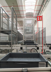 packing line in a logistics warehouse