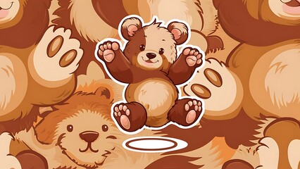 Fototapeta premium vector cute bear seamless pattern for textile background