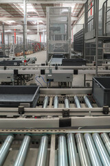 packing line in a logistics warehouse