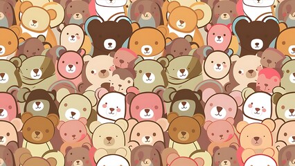 vector cute bear seamless pattern for textile background