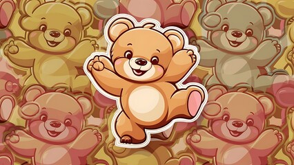 Fototapeta premium vector cute bear seamless pattern for textile background