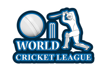 Vector illustration of World Cricket League sticker on transparent background