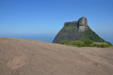 Wide view of the beautiful Pedra da Gávea (Gavea Rock) from a viewpoint at Pedra Bonita (Beautiful Stone) - Rio de Janeiro, Brazil