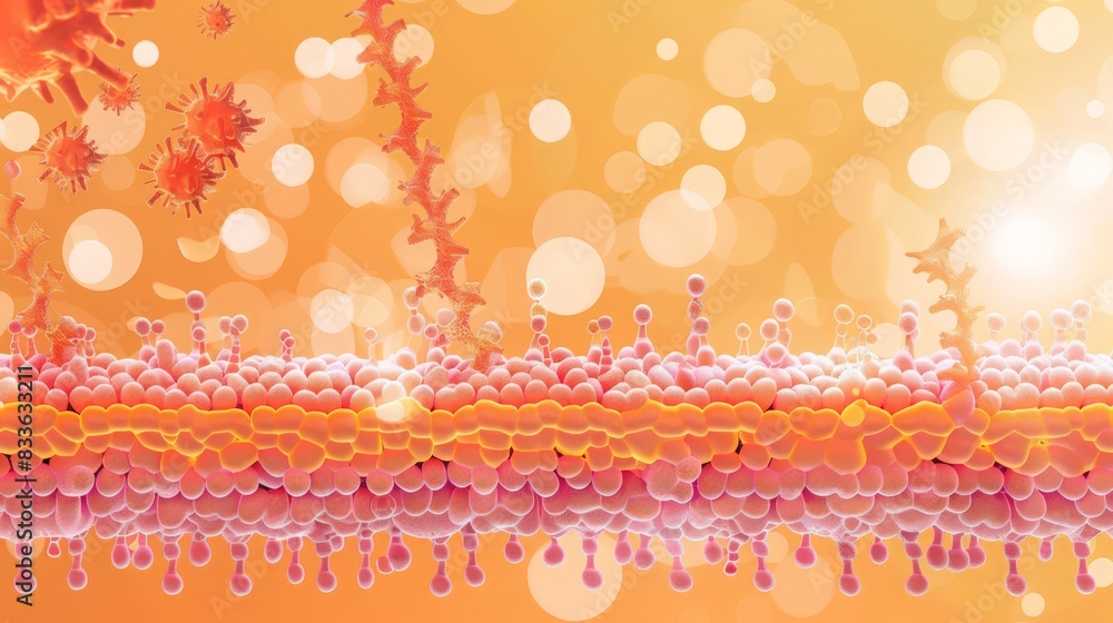 Poster an informative diagram showing the molecular structure of cholesterol and its role in cell membrane 