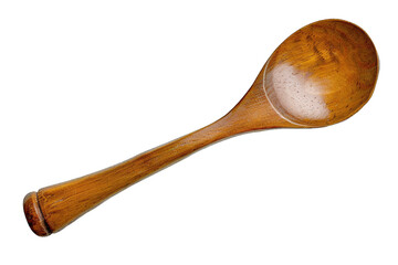 High-quality wooden spoon isolated on transparent background