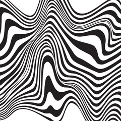 Abstract Psychedelic wavy lines.geometric multicolored texture,black and white wallpaper graphic design. eps 10.