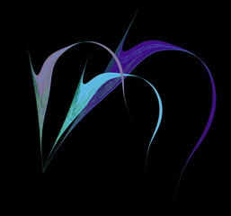 Abyss. Contemporary art. Abstract figures on a black background. Logo, icon, sticker