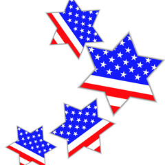 Stars of David with american flag inside on white background. Vector illustration