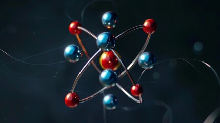 Lithium atom: Illustrate the lithium atom, with 3 protons, 4 neutrons, and 3 electrons, and its use in batteries and mood stabilization.