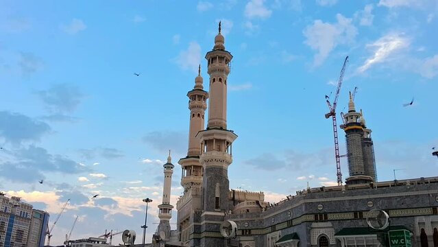 Blue Sky and The Minarets of Masjid Al Haram in Mecca