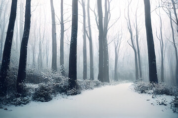 Fototapeta premium Mysterious winter landscape