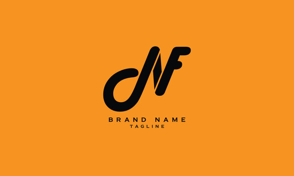 DNF, DFN, NDF, NFD, FND, FDN, Abstract initial monogram letter alphabet logo design