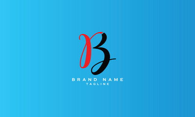 RB, BR, Abstract initial monogram letter alphabet logo design