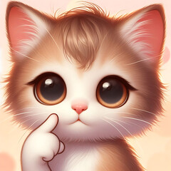 Fototapeta premium Cat Thinking, Cat showing her beauty of face and eyes