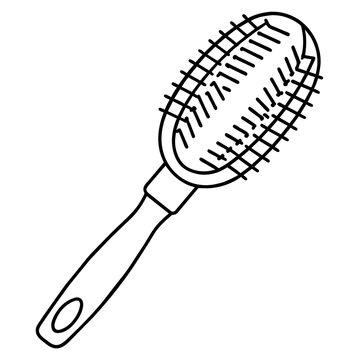 recommend clip art: clear vector image of a hairbrush with a detailed handle and bristles.