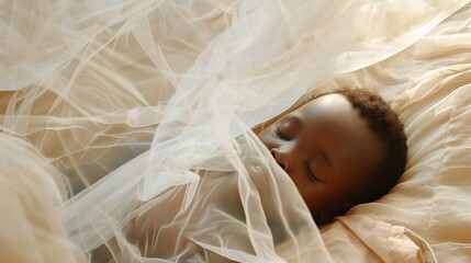 Protection Against Malaria A Childs Peaceful Slumber under a Mosquito Net