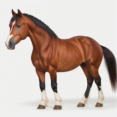 Obraz premium Bay horse isolated on white background