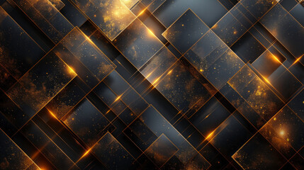 Wallpaper. Background. Geometric pattern with glowing golden highlights