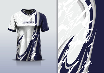 Sport jersey template mockup curve grunge design for football soccer, racing, running, e sports, blue white color © Nimpuna O
