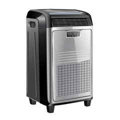 Sleek Black and Silver Dehumidifier, Isolated on a Transparent Background, Graphic Resource