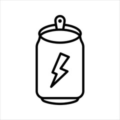 energy drink can icon set. aluminum soda can line art vector icon for apps and websites on white background.