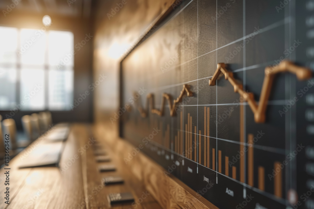 Poster screenshots of interactive quizzes or stock market graphs showing progress and success.