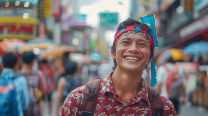 Fototapeta premium The man with colorful headband